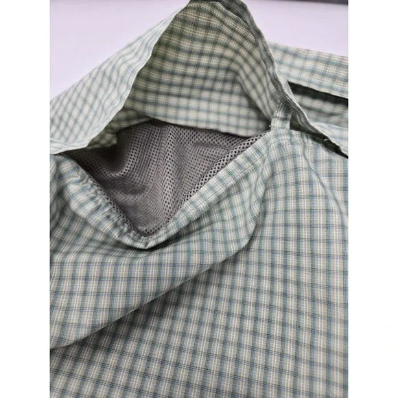 ExOfficio Shirt Mens XL Green Gingham Check Botton Up Vented Hiking Outdoor - Picture 7 of 10